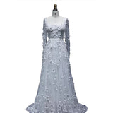 2026 Fashion Floral Lace Evening Dress Full Sleeve Evening Gown