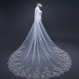 High Quality Three-meter Long Train Wedding Veils Ultrathin Lace Bridal Veils