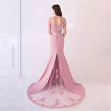 Fashion Off Shoulder Mermaid Evening Dresses Women Beading Lace Top Evening Gowns