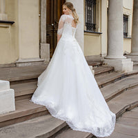 Fashion A-Line Sweetheart Half Sleeve Wedding Dresses Plus Size Lace Bridal Gowns