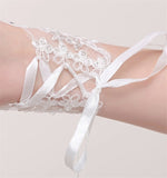 Fingerless Lace Bridal Gloves Fashion Rhinestone Wedding Gloves