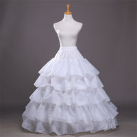 Four-Hoop Ruffled Crinoline Bouffant Petticoat For Ball Gown