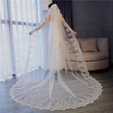 Fancy Long Ultrathin Lace Bridal Veil Cathedral Wedding Veil With Comb