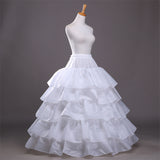 Four-Hoop Ruffled Crinoline Bouffant Petticoat For Ball Gown