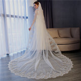 Fancy Long Ultrathin Lace Bridal Veil Cathedral Wedding Veil With Comb