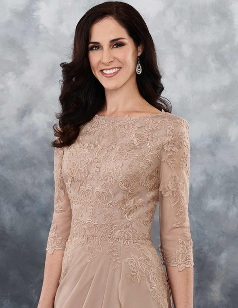 party dress with three quarter sleeve and lace Mother of the Bride Dress Style #31836