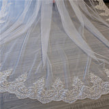 Fancy Long Ultrathin Lace Bridal Veil Cathedral Wedding Veil With Comb