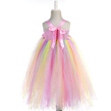 Fashion Ribbon Flower Girl Dresses Kids Unicorn Dresses Ball Gown Party Dresses