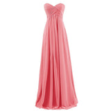 Fashion Strapless Pleated Chiffon Evening Dresses Simple Toastmaster Evening Gowns