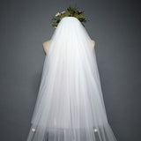 Fancy Lace Wedding Veils One-layer Big Trailing Cathedral Bride Veils