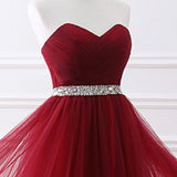 Custom Made Strapless A-line Evening Dresses Women Banquet Tulle Evening Gowns