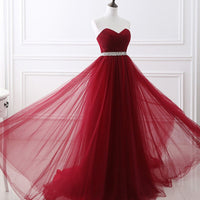 Custom Made Strapless A-line Evening Dresses Women Banquet Tulle Evening Gowns