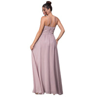 Sexy Halter Backless Evening Dresses Custom Made Sleeveless Chiffon Evening Gowns