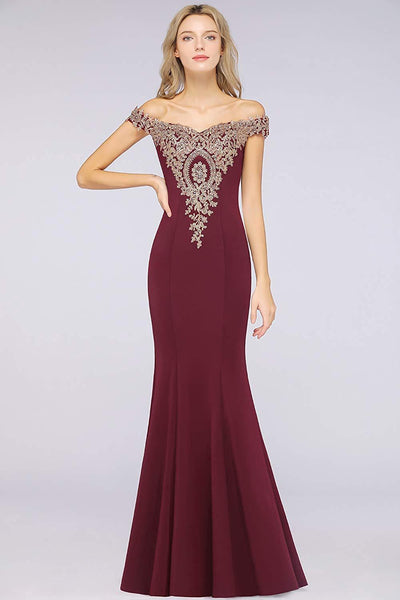 Fashion Boat Neck Backless Evening Dresses Women Sheath Lace Appliqued Evening Gowns