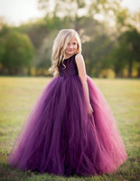 Fashion Tiered Tulle Flower Girl Dresses Kids O-neck Sleeveless Wedding Party Dresses