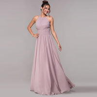 Sexy Halter Backless Evening Dresses Custom Made Sleeveless Chiffon Evening Gowns