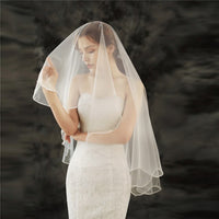 VLLUSISA Bride Wedding Headwear Handmade Bead Edge Bridal Veils