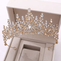 Luxury Rhinestone Beaded Bridal Crown Bride Tiara For Wedding Party