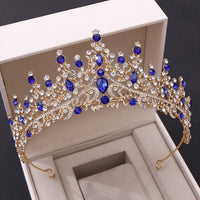 Tiara de noiva coroa de noiva de luxo com contas de strass para festa de casamento