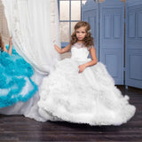 Robes de demoiselle d'honneur de luxe sur mesure pourpre rose enfants robes de fête de mariage d'anniversaire