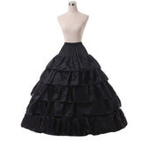 Four-Hoop Ruffled Crinoline Bouffant Petticoat For Ball Gown