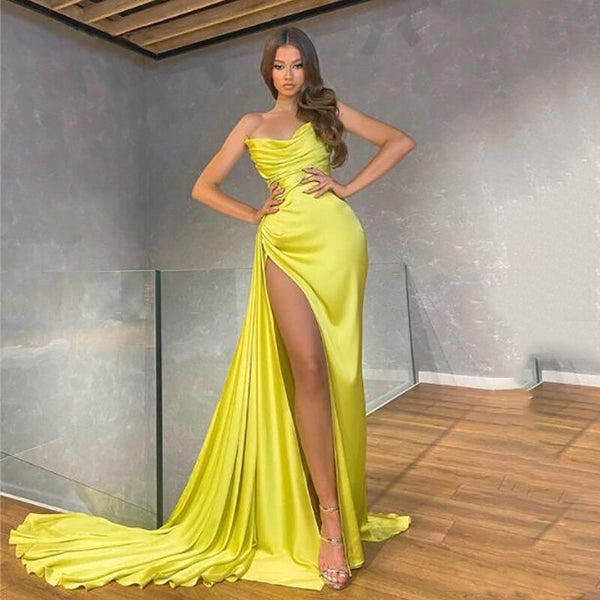 VLLUSISA High Slit Beach Evening Dresses Cowl Neck Backless Satin Form VLLUSISA High Slit Beach Evening Dresses Cowl Neck Backless Satin Form