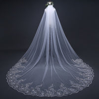 High Quality Three-meter Long Train Wedding Veils Ultrathin Lace Bridal Veils