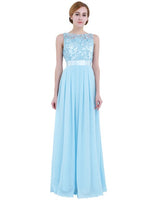 Fancy Sleeveless Lace Bridesmaid Dresses Ladies Long Chiffon Party Gowns