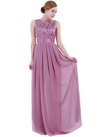 Fancy Sleeveless Lace Bridesmaid Dresses Ladies Long Chiffon Party Gowns