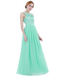 Fancy Sleeveless Lace Bridesmaid Dresses Ladies Long Chiffon Party Gowns