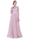 Fancy Sleeveless Lace Bridesmaid Dresses Ladies Long Chiffon Party Gowns