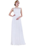 Fancy Sleeveless Lace Bridesmaid Dresses Ladies Long Chiffon Party Gowns