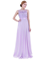 Fancy Sleeveless Lace Bridesmaid Dresses Ladies Long Chiffon Party Gowns